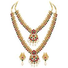 Shining Diva Fashion Latest Combo Design Pearl Necklace