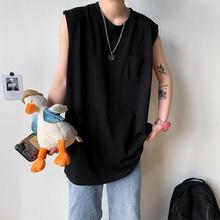 Casual top _ins solid color sleeveless t-shirt men's loose