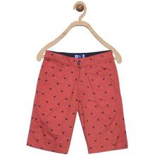 Short For Boys Casual Printed Cotton  (Red, Pack of 1)