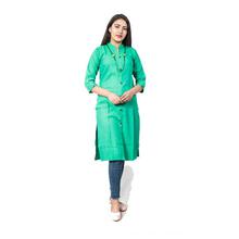 Green Khadi Slub Kurthi (BC711)