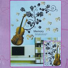 Violin and flowers Wall Sticker