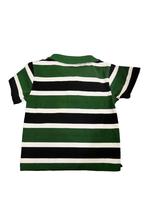 Kids Polo T-shirts Striped Design – Green/White/Black