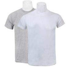 Pack Of Two Solid T-Shirt For Men-(Grey/White)