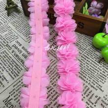 New 26 pcs 8 leaves flowers Chiffon Three-Dimensional Flowers Decoration Handmade DIY Garment Accessories Handcrafted Fabric