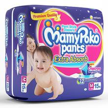 MamyPoko Pants Extra Absorb Diapers, Medium (Pack of 15)