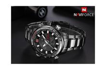 NaviForce Digital/Analog Dual Time Stainless Steel Watch for Men NF9093-Black