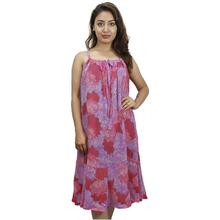 Pink Floral Sleeveless Dress For Women