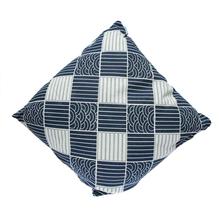 Irregular Print Linen Cushion (Blue)