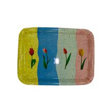 Multi Colored Floral Design Small Sized Tray -1 Pc
