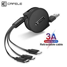 CHINA SALE-   Cafele 3 in 1 Retractable USB Cable for iPhone