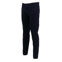 Slim Fit Check Chinos Pant For Men-Dark Blue