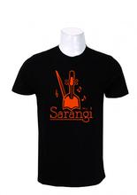 Wosa - Round Neck Wear Black Sarangi Printed Cotton T-Shirt For Men