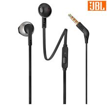 JBL T205 Pure Bass Metal Earbud Headphones With Mic - Black