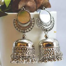 Chandbali Mirror Studded Top Pinjada Drop Earrings For Women