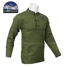 Green Front Buttoned Kurta Shirt For Men