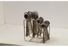 Tulip Steel Cutlery Set with Stand - DECORA