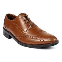 Shikhar Shoes Leather Brogue Formal Shoes For Men (2908)- Tan