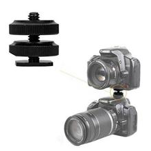 Flash Hot Shoe Adapter Double Nuts To Tripod Screw For DSLR Camera