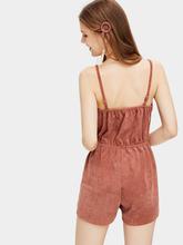 Elastic Waist Cami Corduroy Jumpsuit