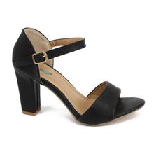 PU Leather Ankle Strap Heel Shoes For women