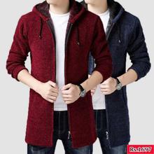 Men’s Winter Long Slim Cardigan Fur Sweater