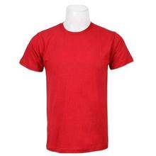 Red Solid Round Neck T-Shirt For Men