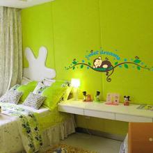Sweet Dream Monkey Wall Stickers for Bedroom Living Room Removable Decals