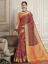 Stylee Lifestyle Maroon Patola Silk Jacquard Saree -1522