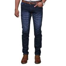 Dark Blue Washed Slim Fit Casual Jeans For Men (159)