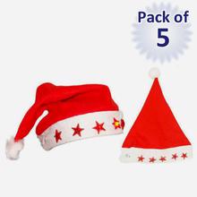 Christmas hat light red twinkling stars decoration 1 Pcs