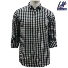 KILOMETER Black/White Checkered Shirt For Men