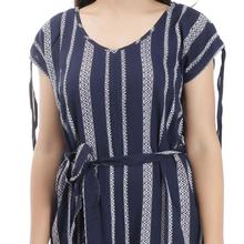 Navy Striped Printed Romper For Women