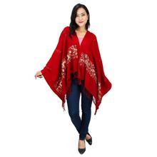 Red Border Work Pashmina Shawl For Women