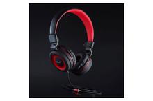 PTron Mamba Stereo Wired Headphone With Mic For All Smartphones (Black/Red)