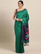 Stylee Lifestyle Green Ikkat Silk Jacquard Saree-2146