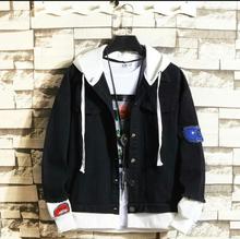 New Fashionable Hoodie With Jeans Jacket For Boys-Black/White