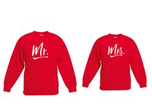 Wosa - Round Neck Mr and Mrs Red Print Couple Matching Sweatshirt