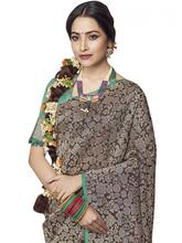 Stylee Lifestyle Brown Banarasi Jacquard Saree -1942