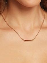 Metal Bar Pendant Link Necklace