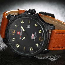 9061 Date Function Analog Watch For Men- Yellow/Brown