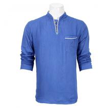 Bamboo Fabric Solid Kurta Shirt For Men- Royal Blue