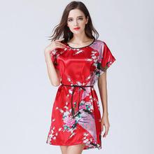 Fashion Women's Summer Mini Kimono Robe Lady Rayon Bath Gown