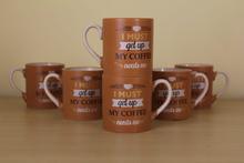 Tulip Ceramic Coffee Mugs/ Tea Cups Set of 6 Pcs 170ML,Brown