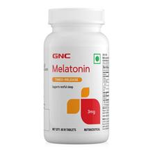 GNC Melatonin 3 Mg - Supports Restful Sleep- Time Release - 60 Tablets- Under License from GNC USA