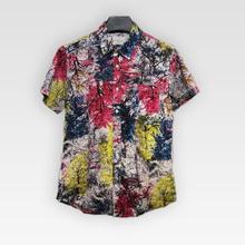 Printed Cotton Short Sleeve Relaxed Shirt