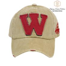 Retro Washable Fitted Snapback Letter Baseball Cap  For Men And Women