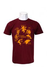 Wosa - All Character  GOT Maroon Printed T-shirt For Men