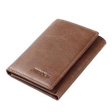 JINBAOLAI Men's Wallet Vintage Genuine Leather Trifold