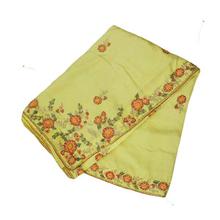 Yellow embroidery Saree For Women
