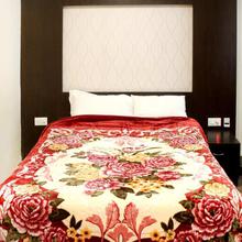 Maroon/Cream Korean Printed Double Bed Blanket